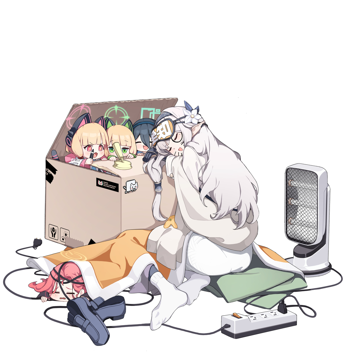 This is a pixiv picture whose title is ヒマリ & ゲーム開発部.
