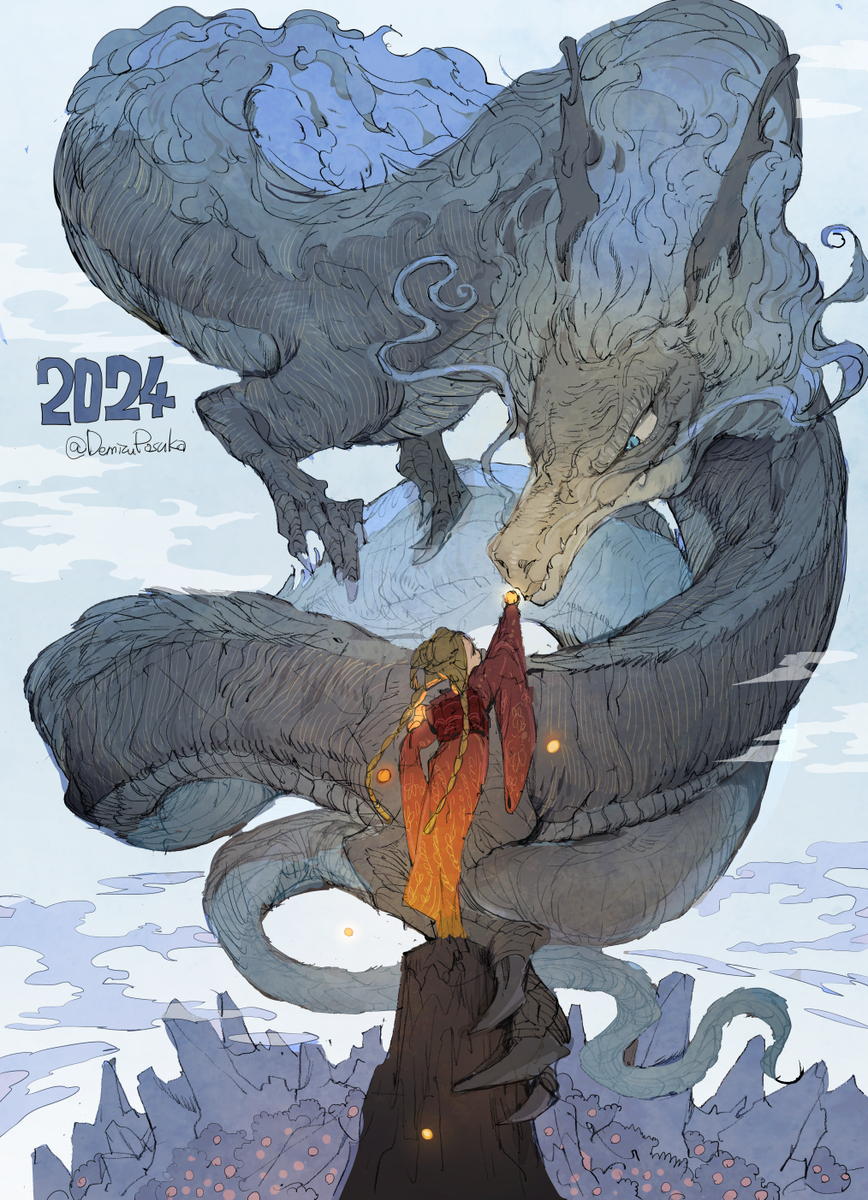 This is a pixiv picture whose title is みかんと新年.