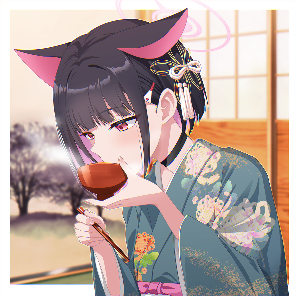 This is a pixiv picture whose title is カズサとお汁粉.