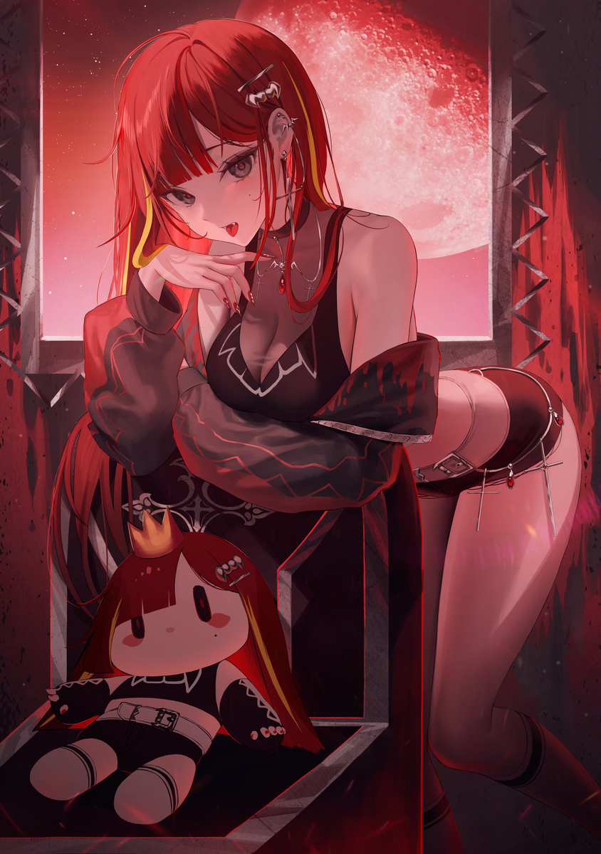 This is a pixiv picture whose title is Blood moon.