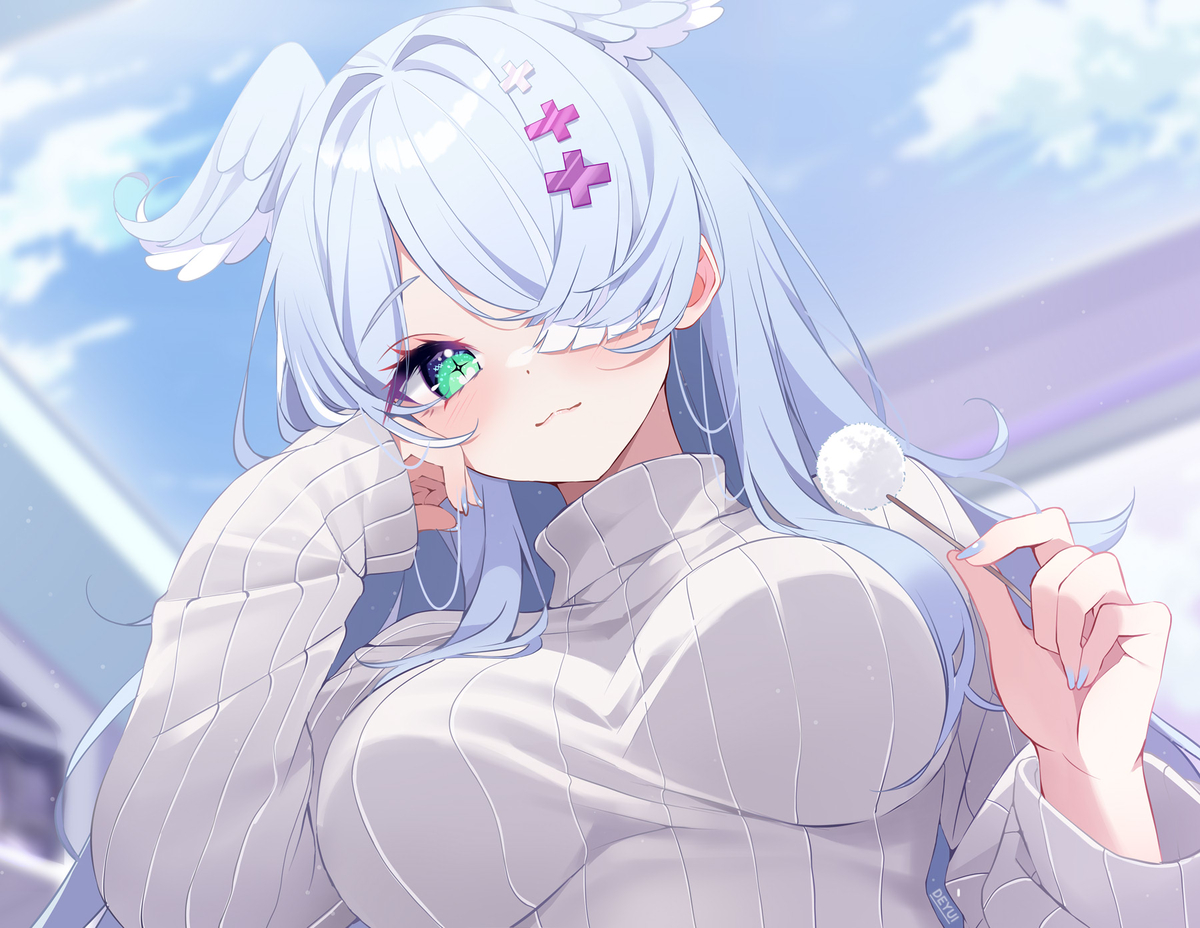 This is a pixiv picture whose title is Lap pillow ⛅️.