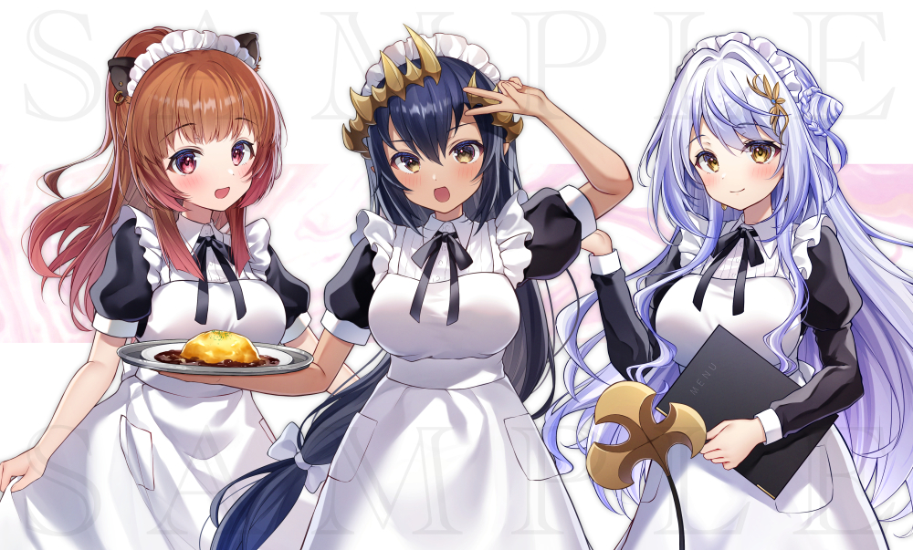 This is a pixiv picture whose title is 【お仕事】ななしいんく × キュアメイドカフェ.