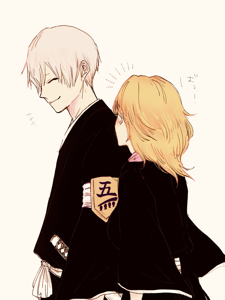 This is a pixiv picture whose title is ギンと乱菊.