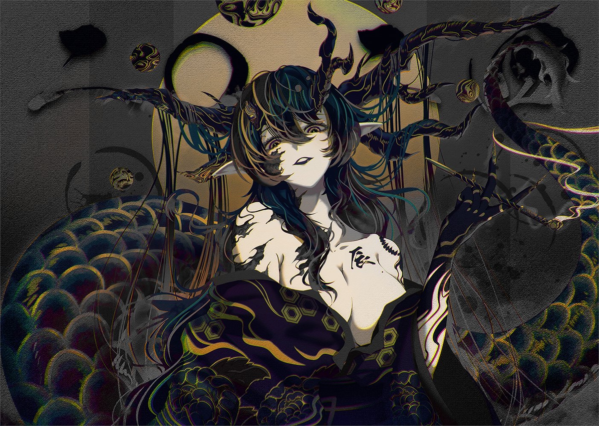 This is a pixiv picture whose title is 黒龍.