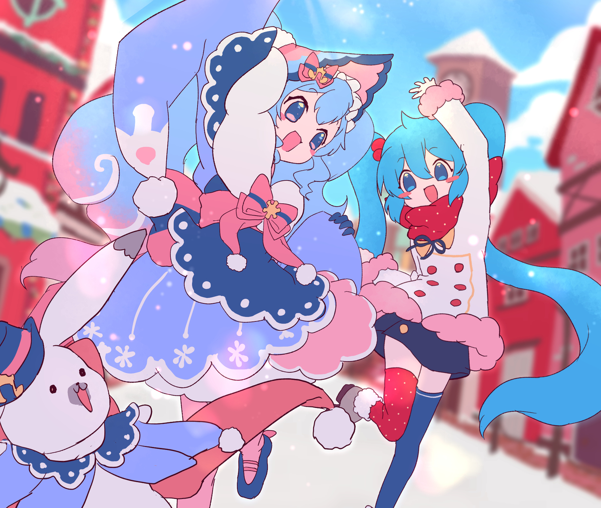 This is a pixiv picture whose title is 冬晴れステップ.