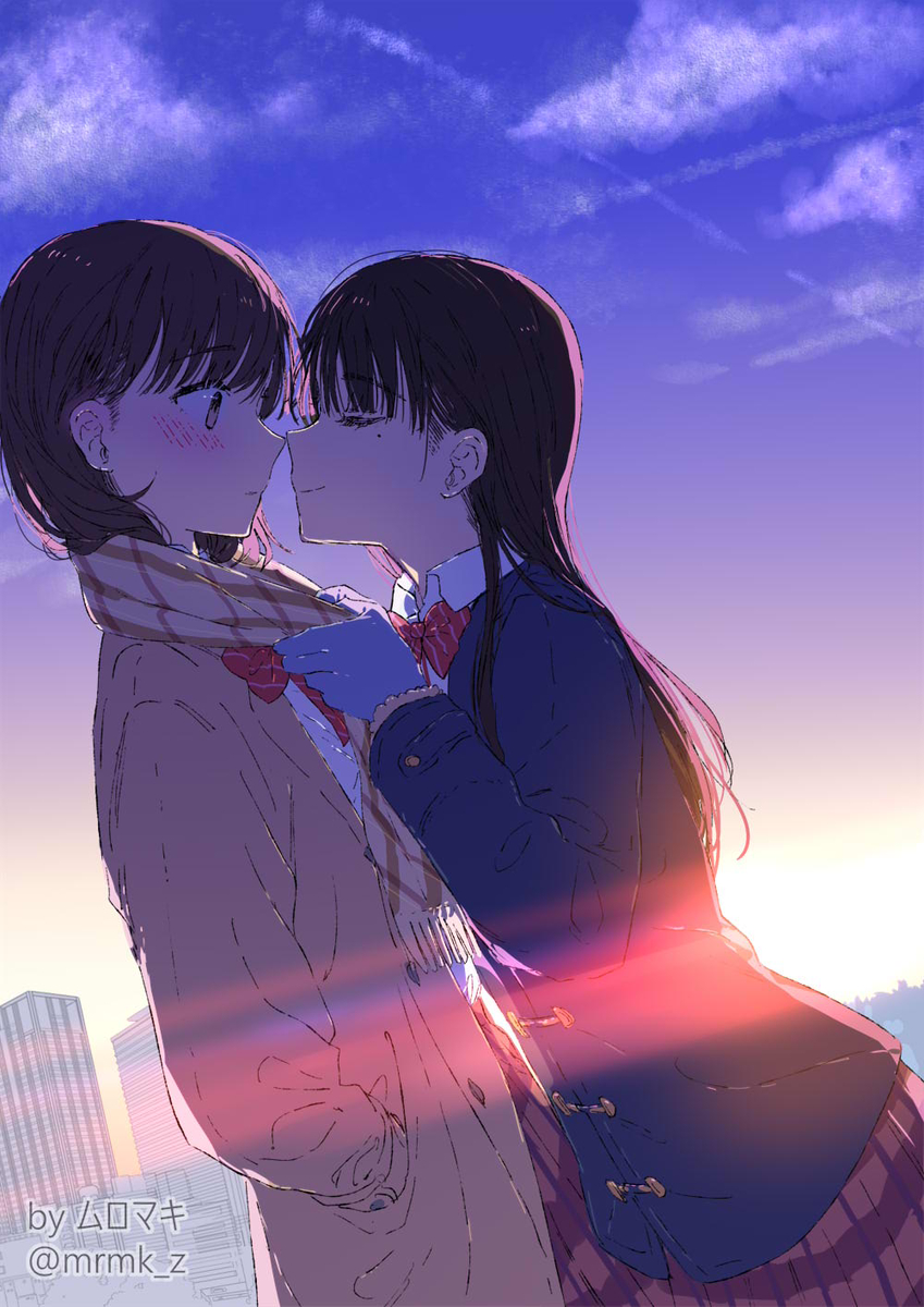 This is a pixiv picture whose title is 夜明け、キミを連れて.