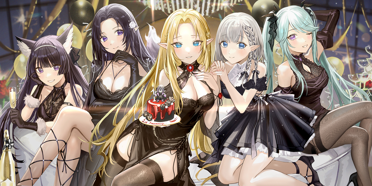 This is a pixiv picture whose title is 1st Anniversary.