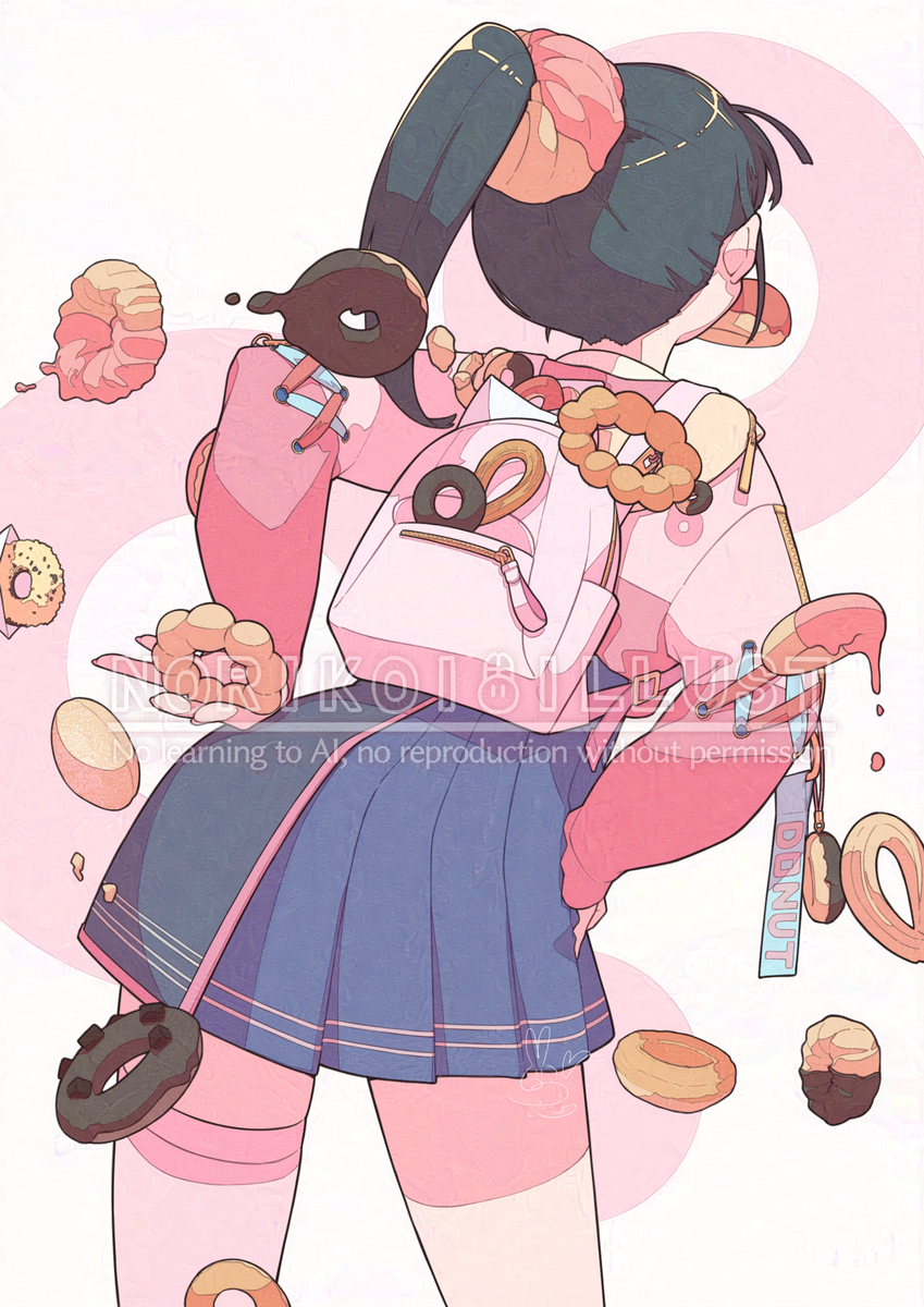 This is a pixiv picture whose title is ドーナツづくし.