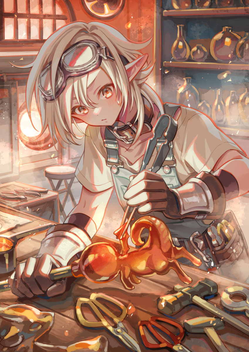 This is a pixiv picture whose title is ガラス工房.