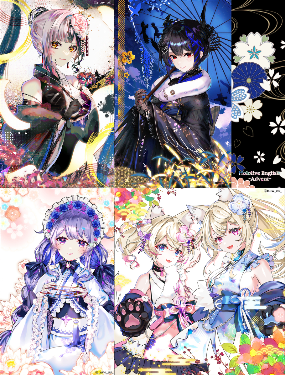 This is a pixiv picture whose title is hololive EN -Advent- Kimono.