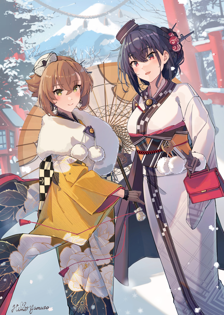 This is a pixiv picture whose title is 長門 陸奥.