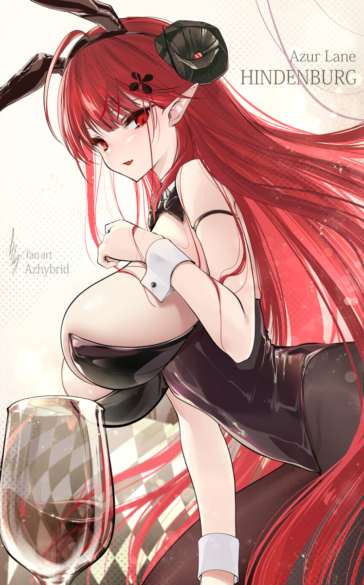This is a pixiv picture whose title is アズールレーンのヒンデンブルクさん（バニー衣装Ver）.