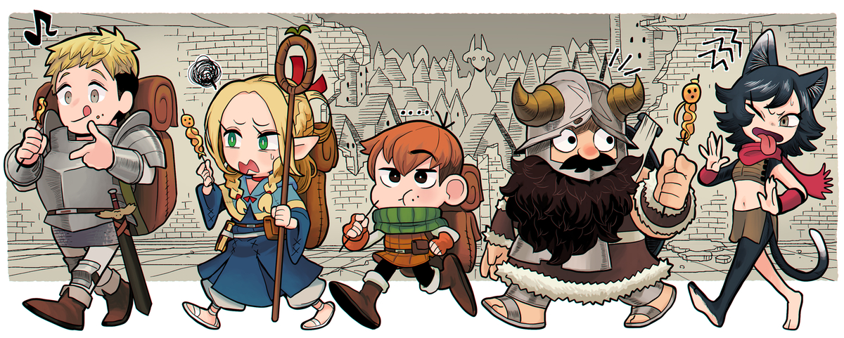 This is a pixiv picture whose title is delicious in dungeon.