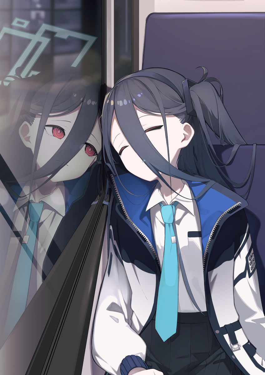 This is a pixiv picture whose title is sleep アリス in bus.