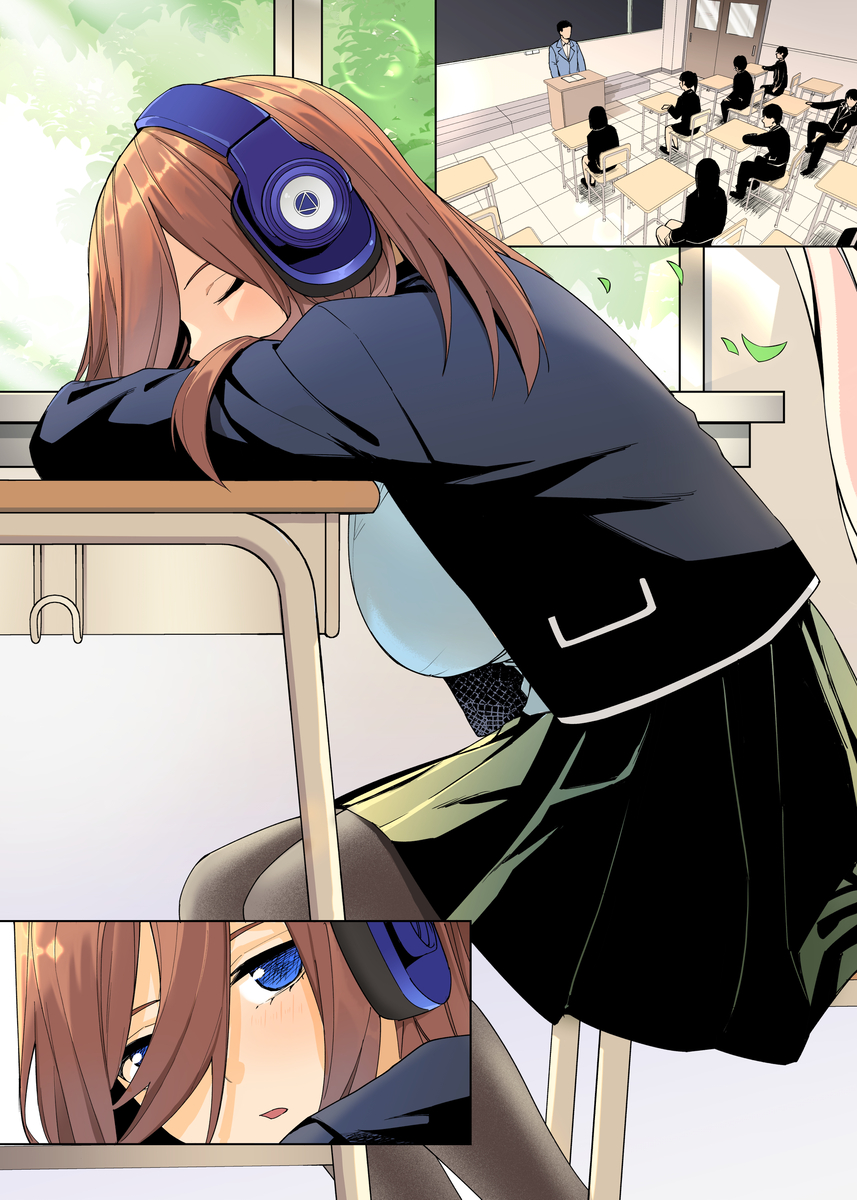 This is a pixiv picture whose title is 授業中にサボってる.