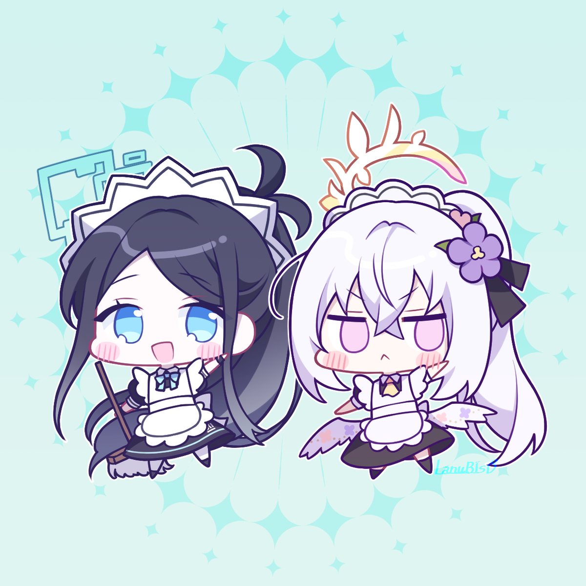 This is a pixiv picture whose title is 小さなメイドたち！.
