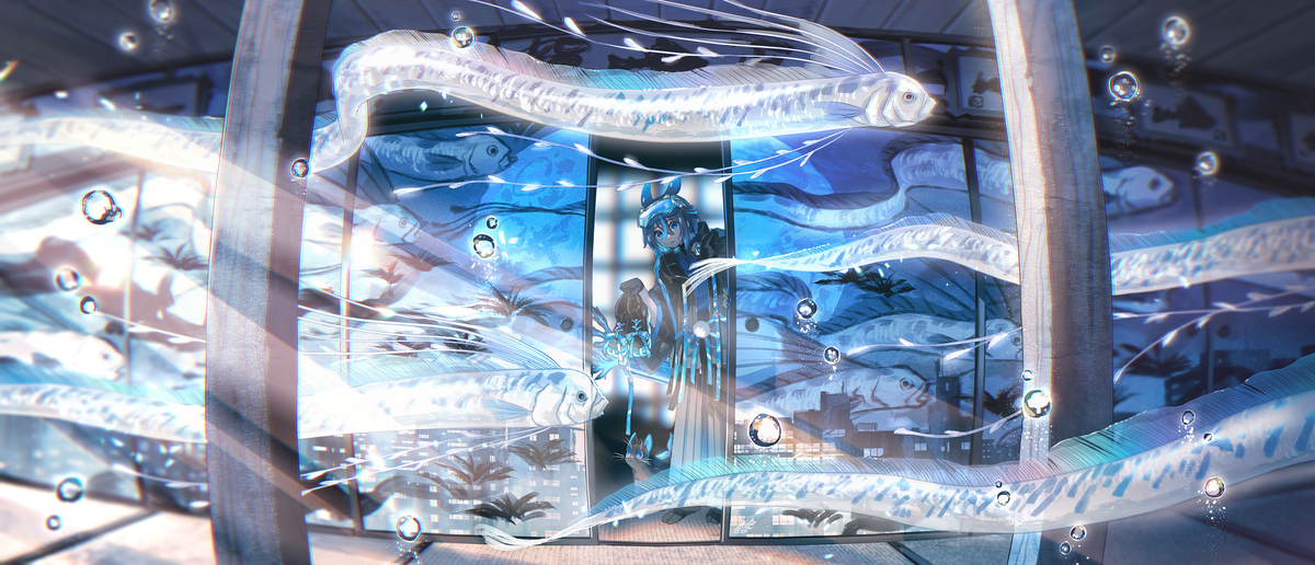 This is a pixiv picture whose title is 🐟🐉.