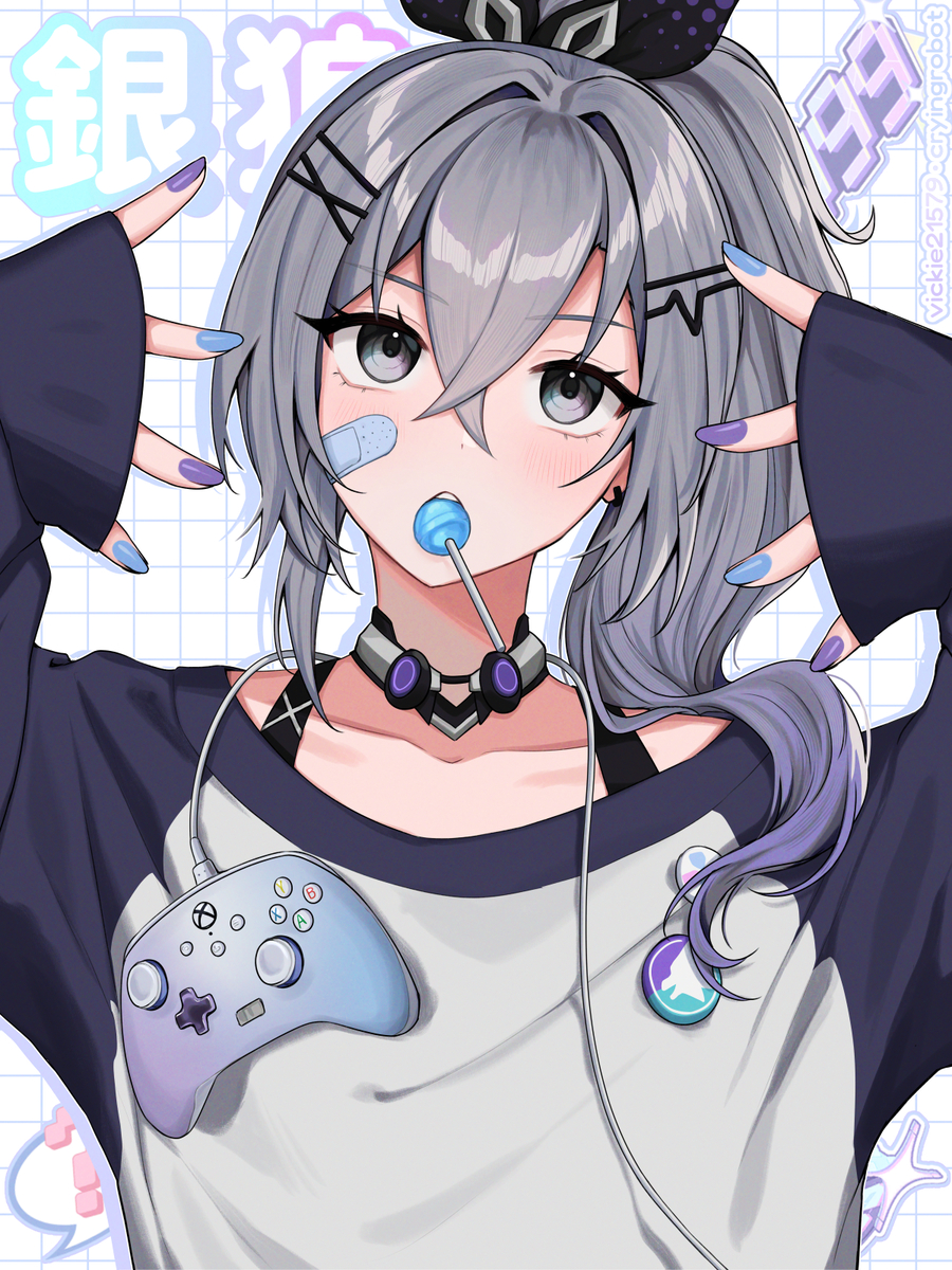 This is a pixiv picture whose title is 銀狼.