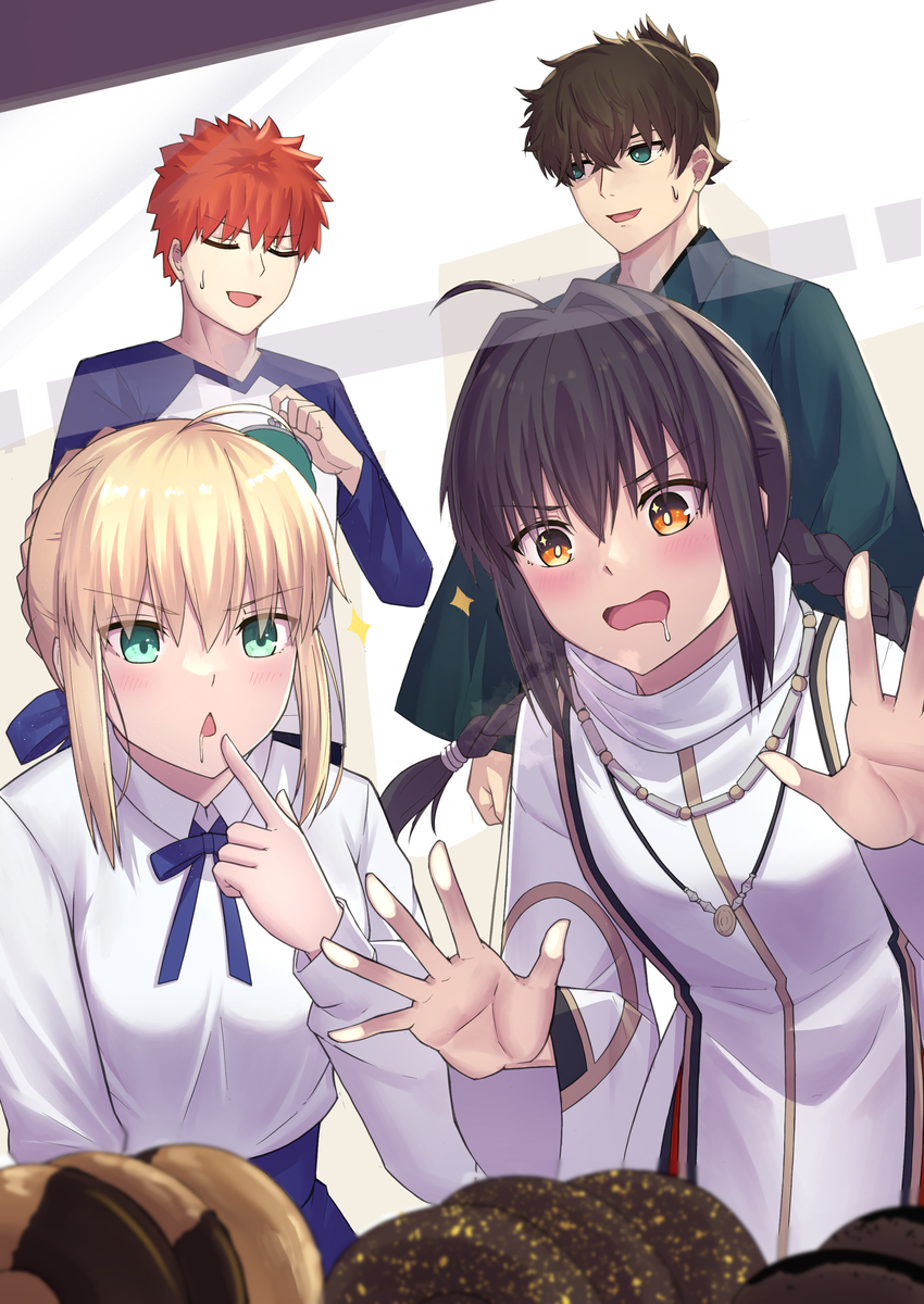 This is a pixiv picture whose title is セイバー×セイバーでWデート？.