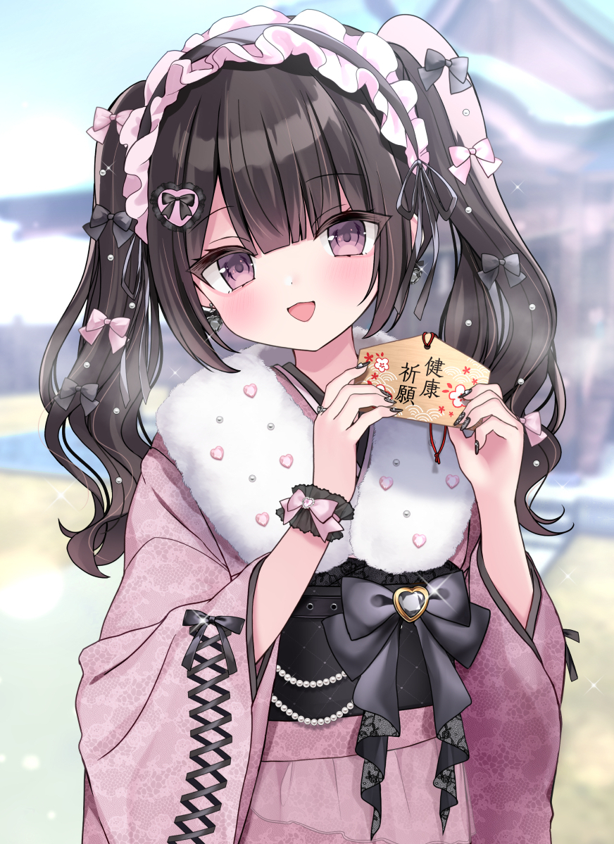 This is a pixiv picture whose title is 地雷系女子×着物.