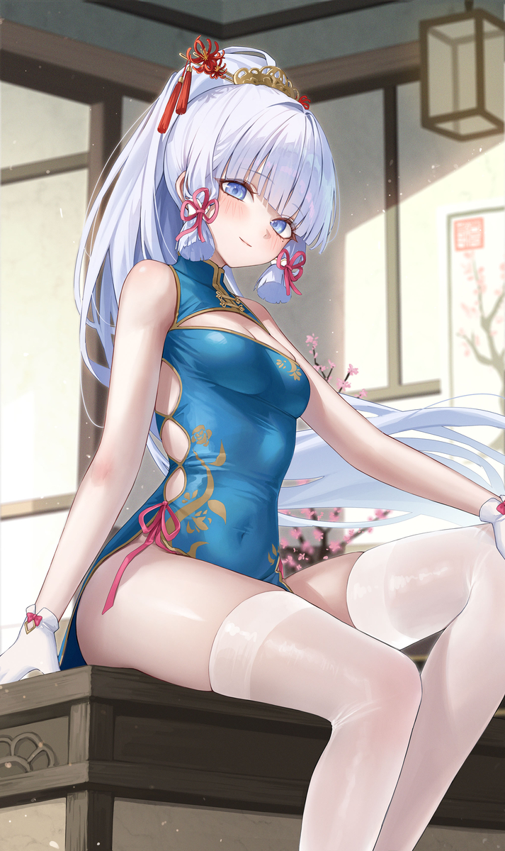 This is a pixiv picture whose title is 神里綾華.