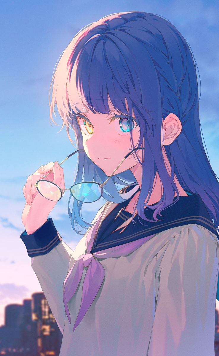 This is a pixiv picture whose title is BLUE HOUR.