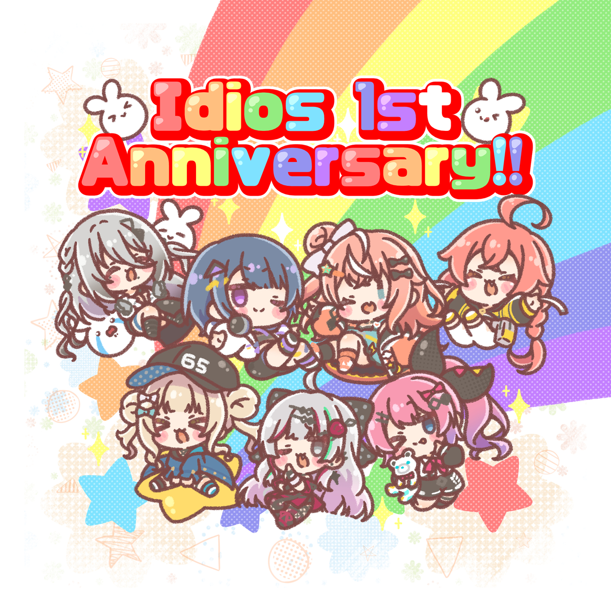 This is a pixiv picture whose title is いでぃおす一周年！！🎉🥳.