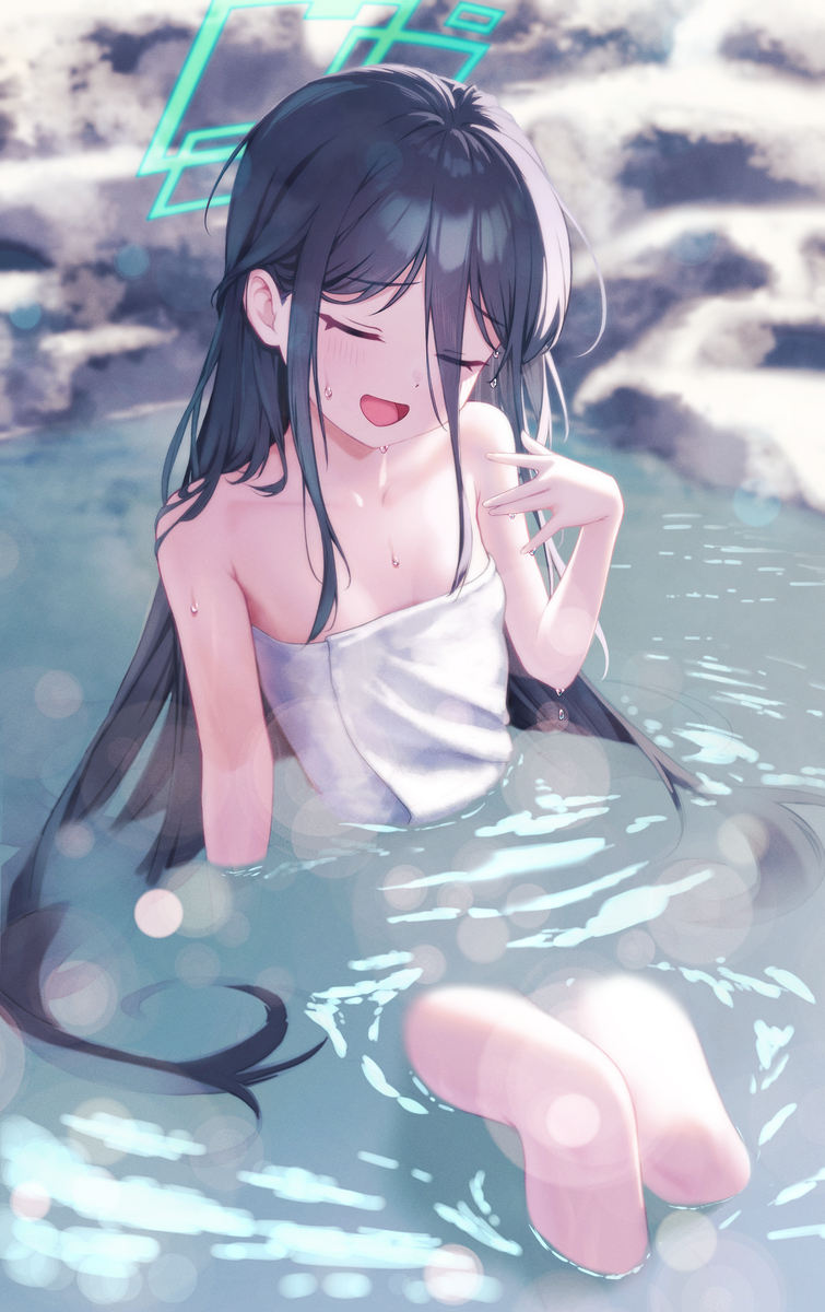 This is a pixiv picture whose title is 温泉♥.