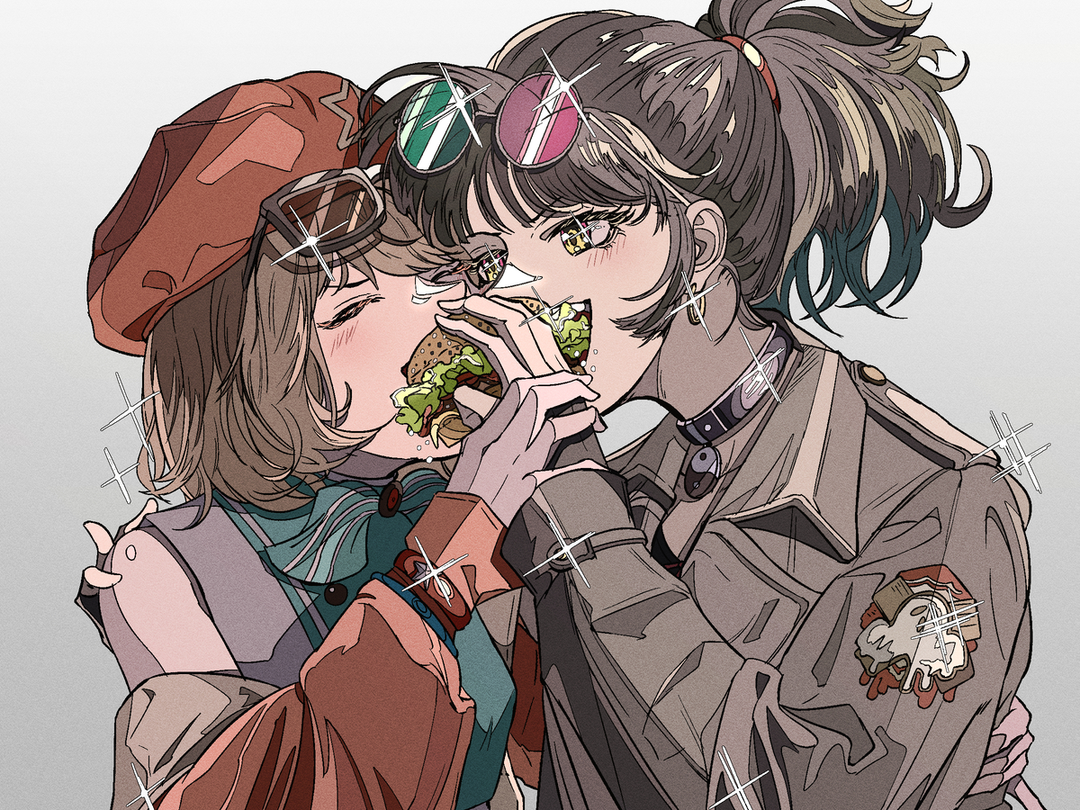 This is a pixiv picture whose title is はんぶんこ.
