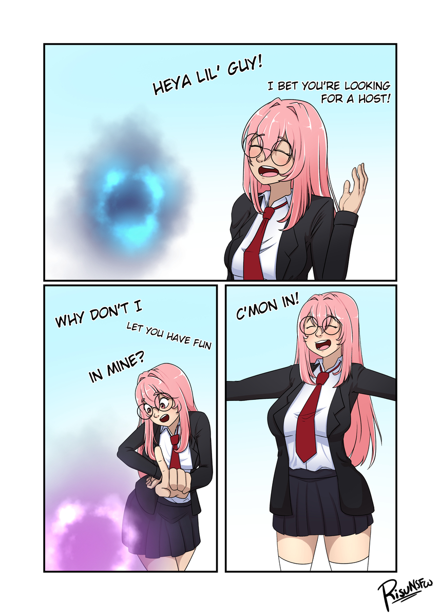 This is a pixiv picture whose title is OC invites a stranded ghost.