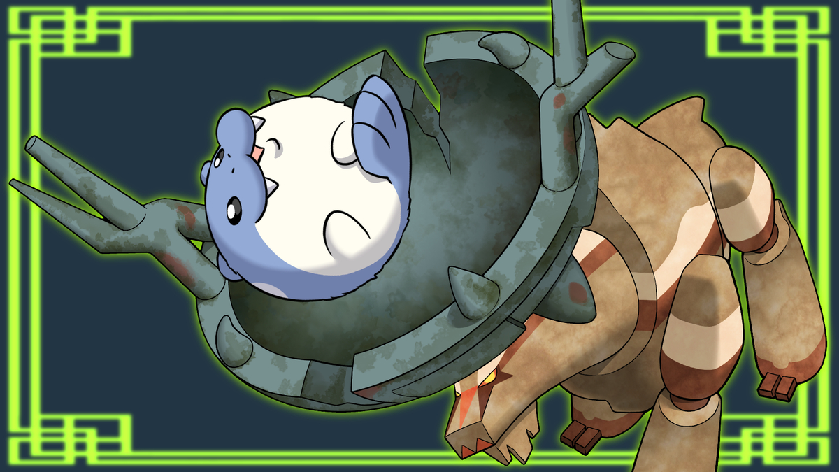 This is a pixiv picture whose title is ディンルーに遊んでもらうタマザラシ.