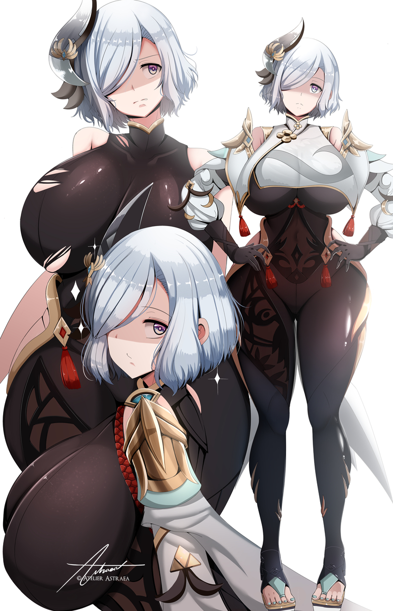 This is a pixiv picture whose title is ショートカットの申鶴.