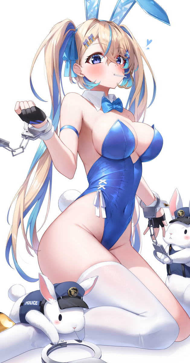 This is a pixiv picture whose title is たいほ〜🐰🚨.