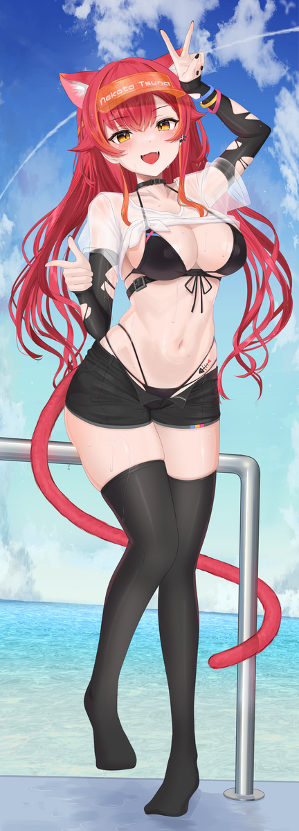 This is a pixiv picture whose title is 等身大ねこたつ.