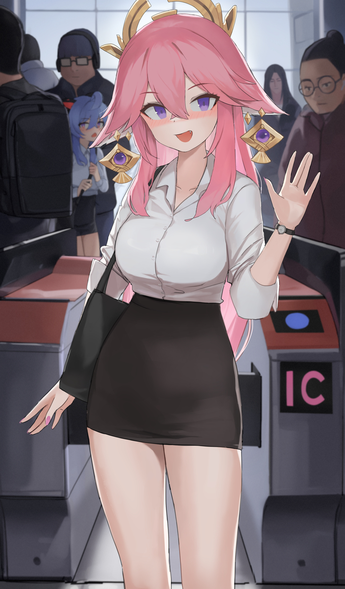 This is a pixiv picture whose title is 八重神子.