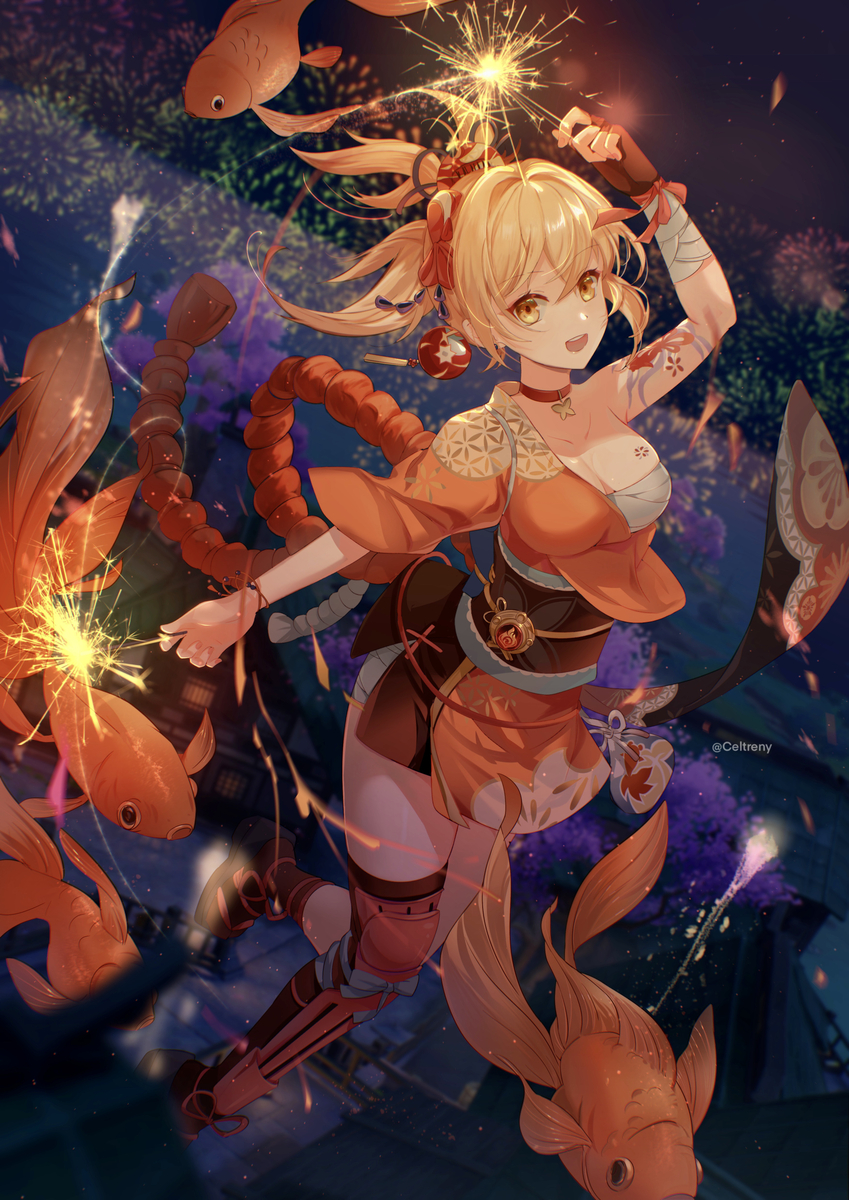 This is a pixiv picture whose title is 宵宮.