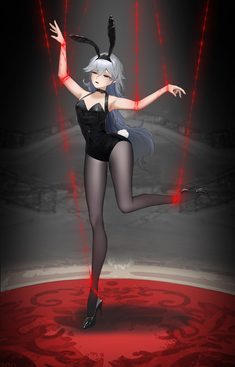 This is a pixiv picture whose title is 兔兔兔兔兔兔兔女郎！.