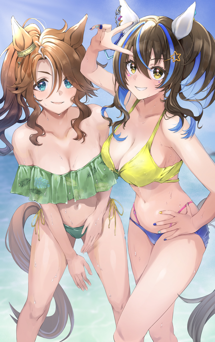 This is a pixiv picture whose title is ヘリパマ水着.