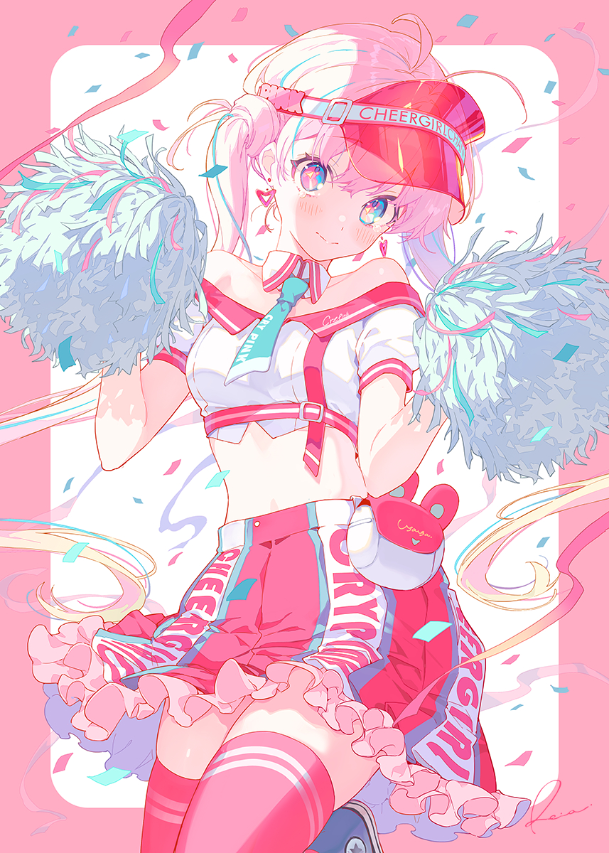 This is a pixiv picture whose title is 💗CRY PINK CHEERGIRL💗.