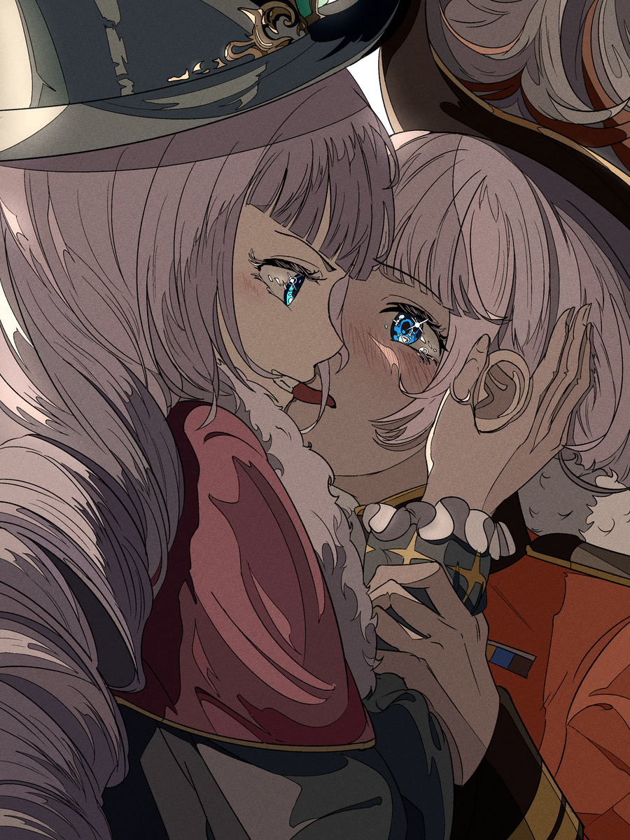 This is a pixiv picture whose title is 1人2役.