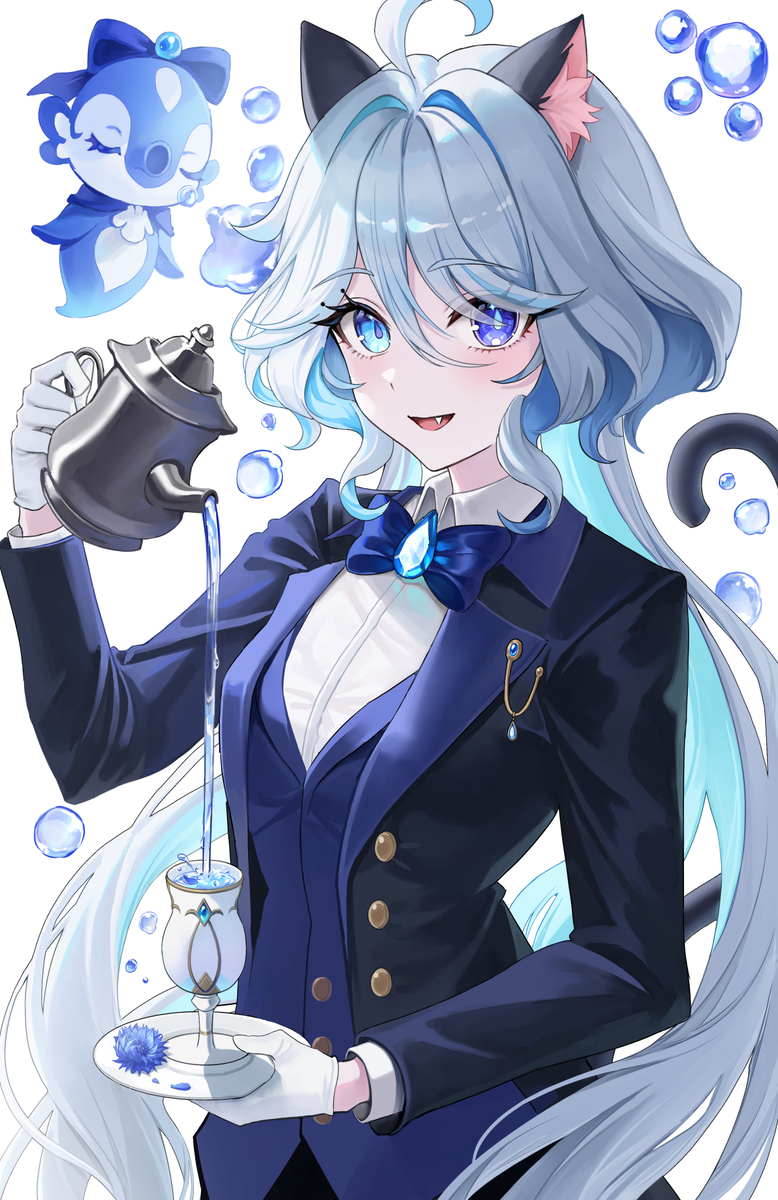 This is a pixiv picture whose title is 執事フリーにゃん.