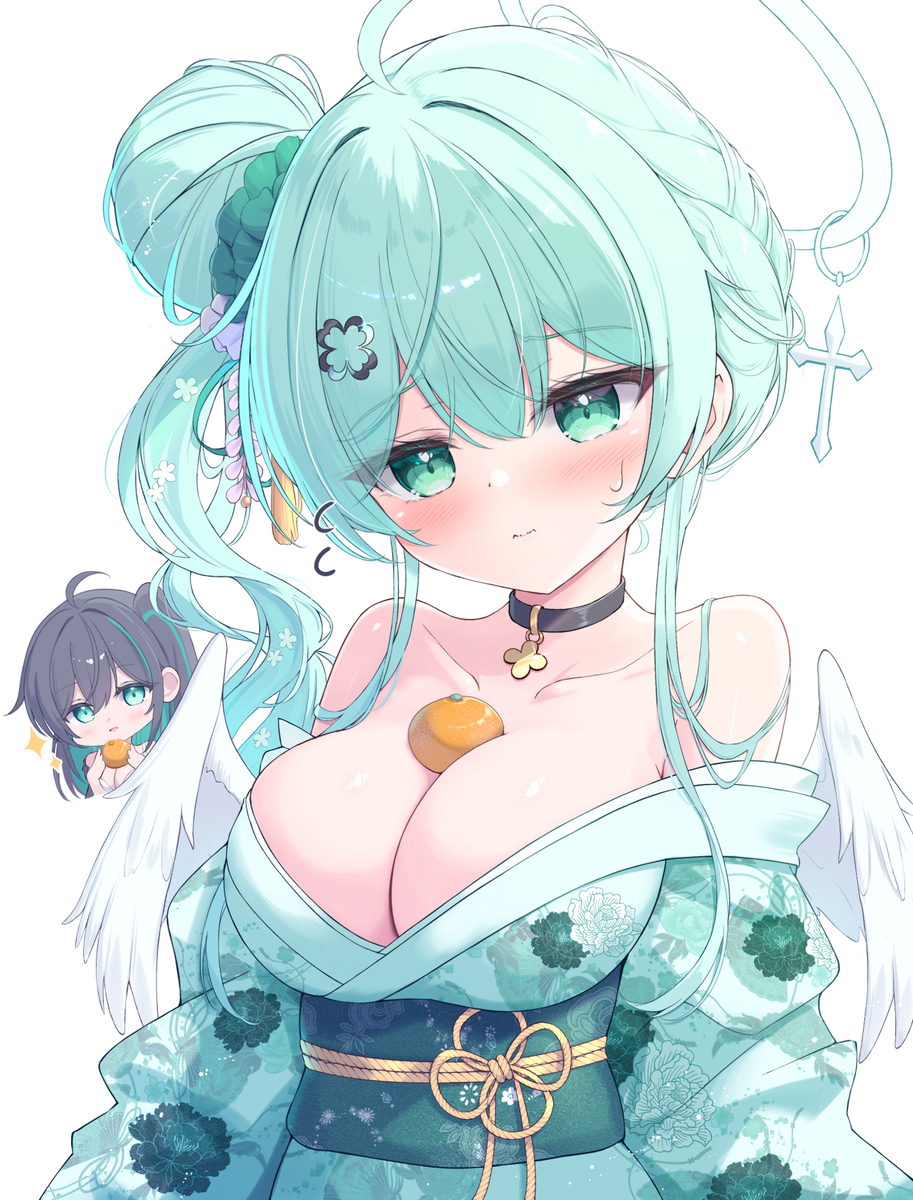 This is a pixiv picture whose title is 鏡餅...🍊.
