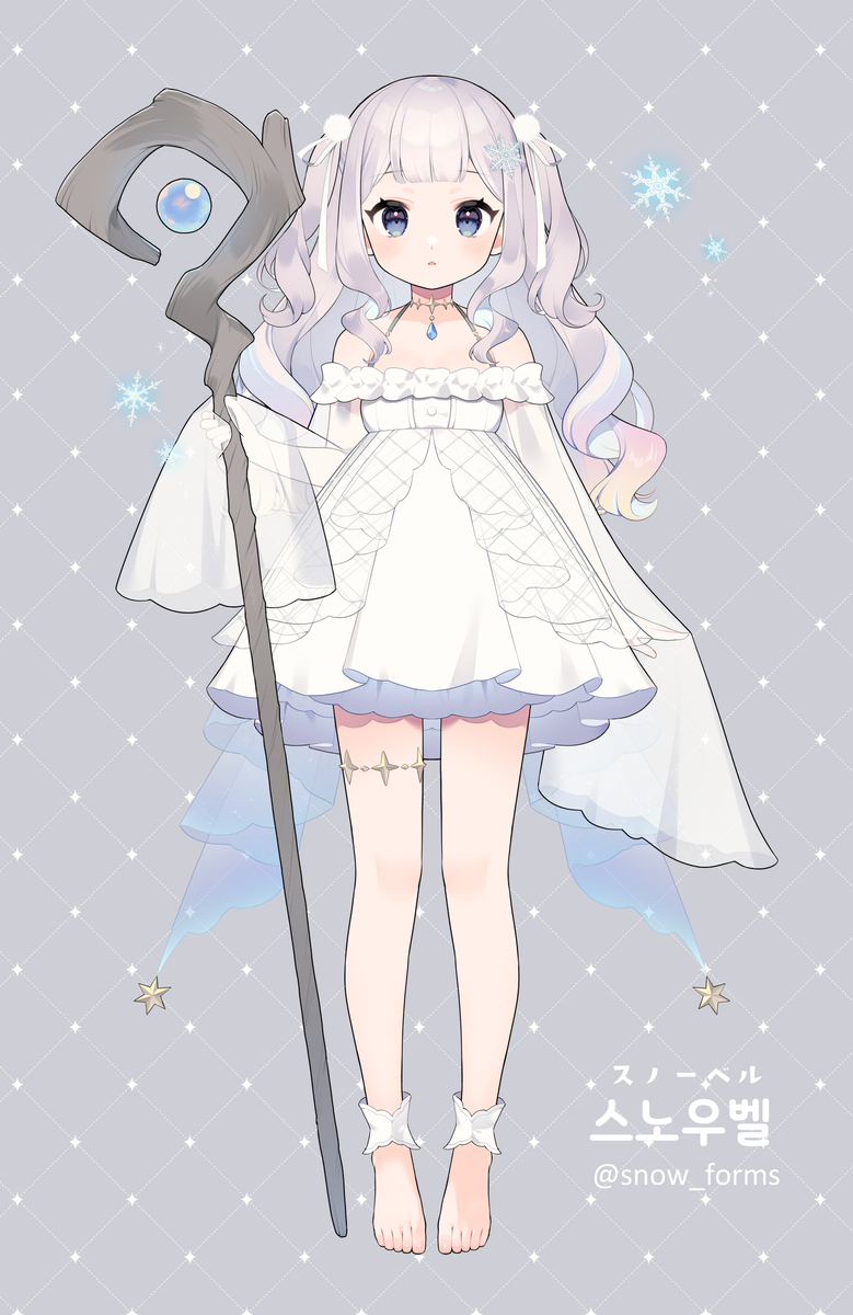 This is a pixiv picture whose title is 【Vtuberデザイン】 Snowbell.