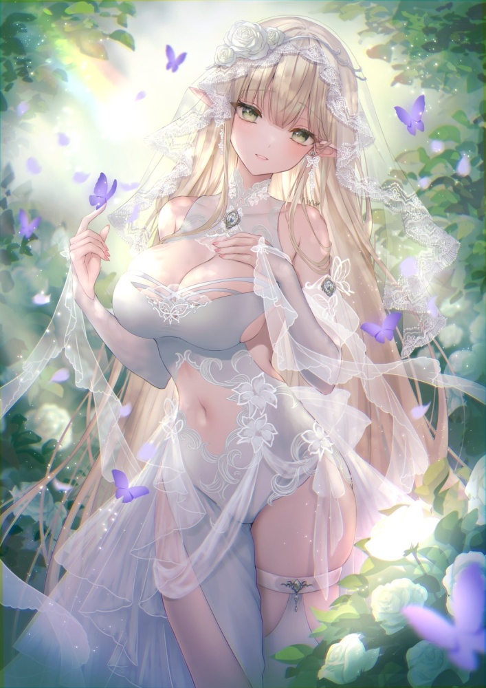 This is a pixiv picture whose title is エルフの花嫁.