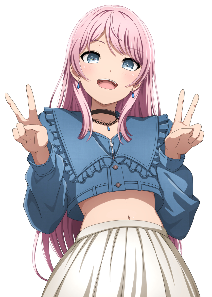 This is a pixiv picture whose title is 愛音ちゃんダブルピース.