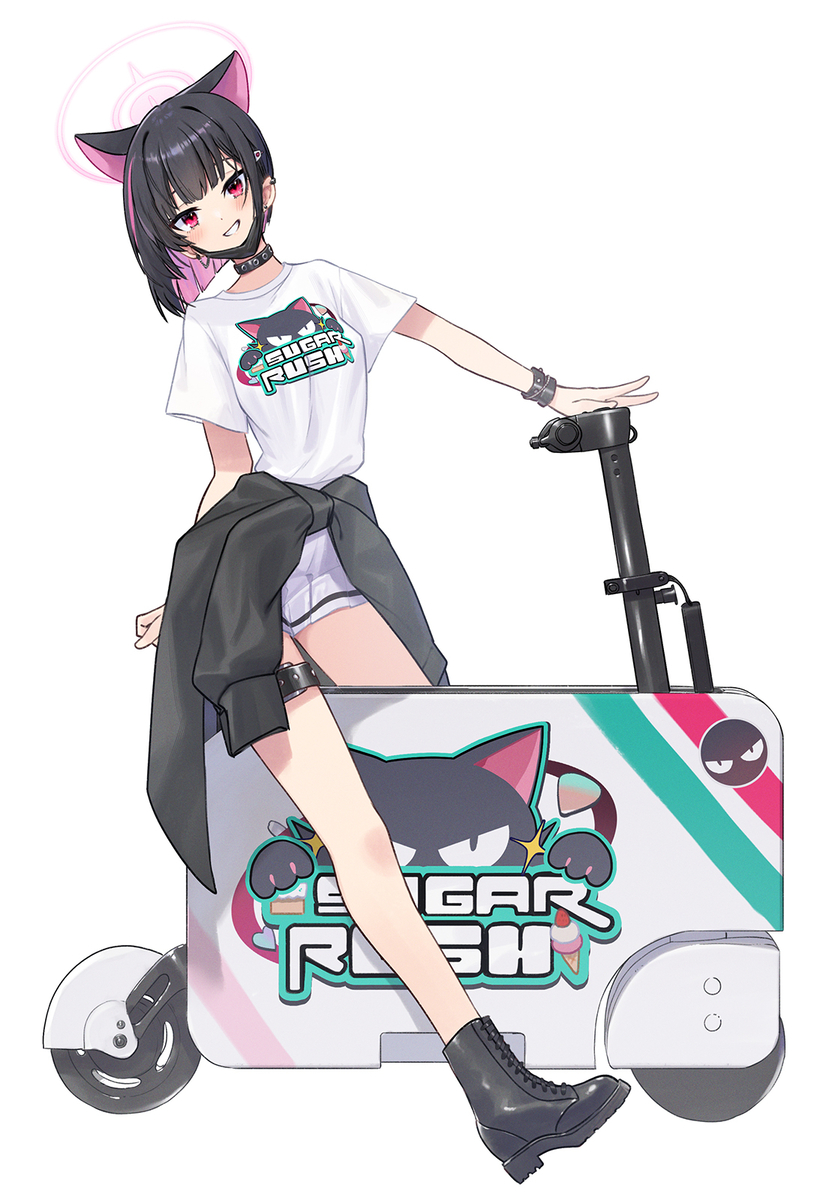 This is a pixiv picture whose title is 🛵🐈‍⬛.
