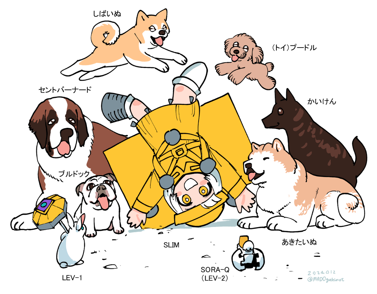 This is a pixiv picture whose title is 月の犬.