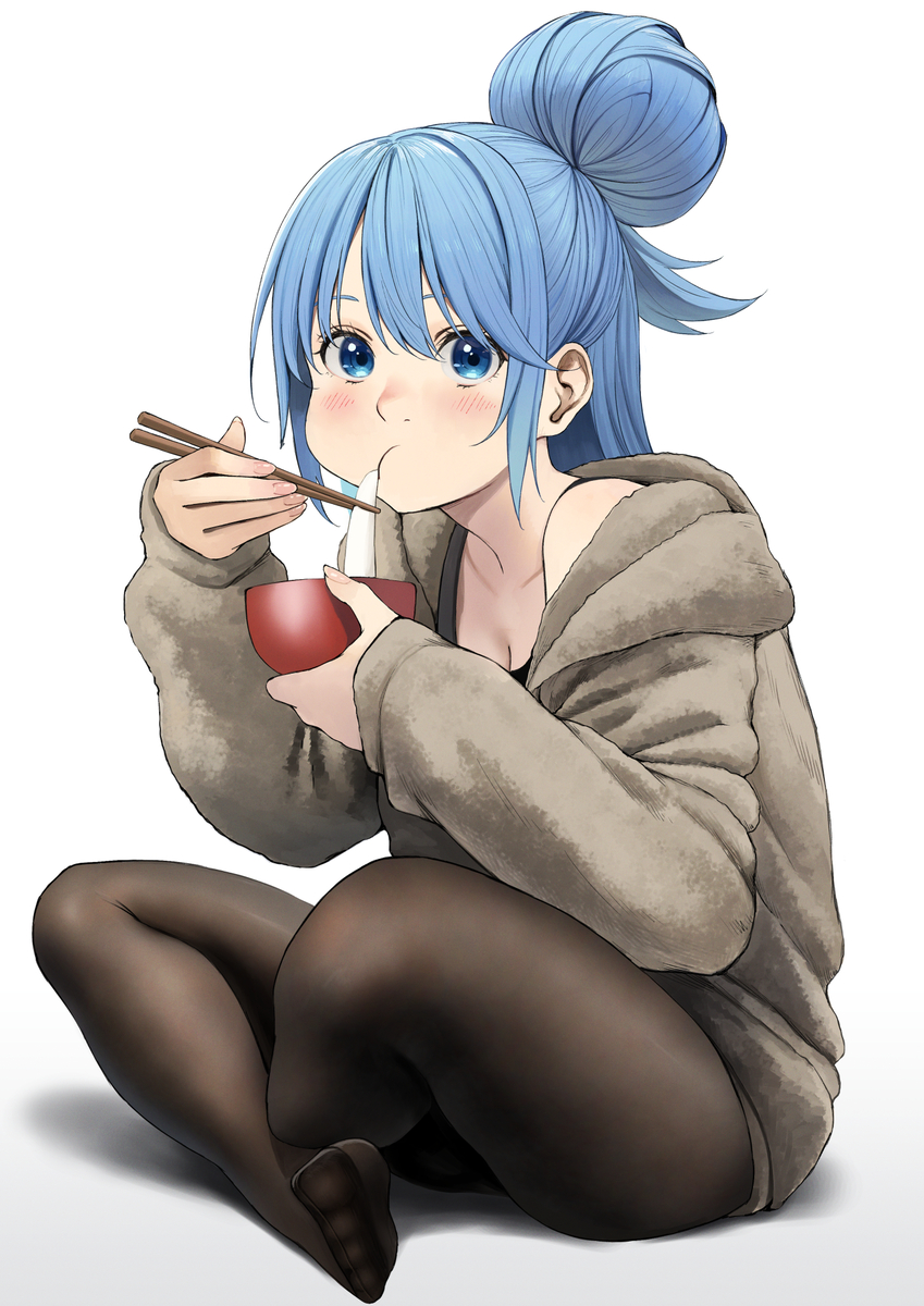 This is a pixiv picture whose title is 『100日後に鏡餅みたいになるアクア』.