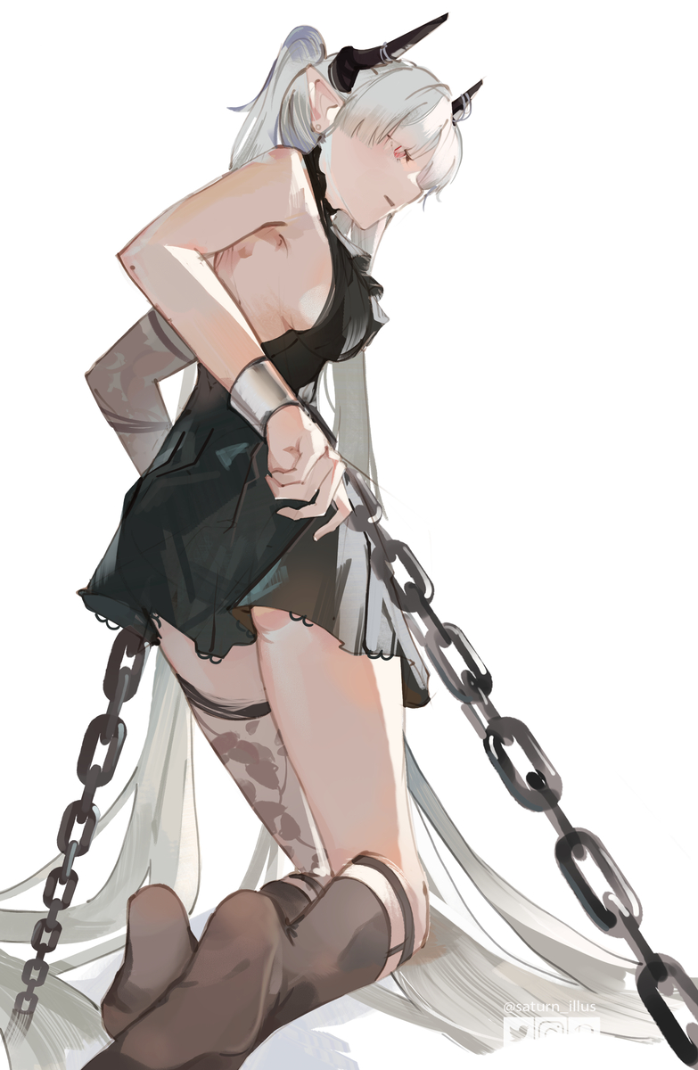 This is a pixiv picture whose title is Chained Sarkaz Girl (2).