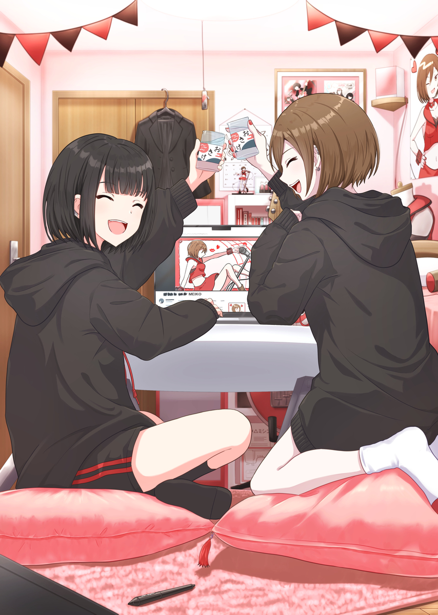This is a pixiv picture whose title is MEIKOと創作.